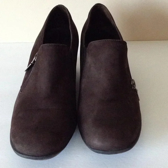 Antonio‎ Melani Women's Size 8.5 M  Wedge Ankle Boots Leather Suede Dark Brown - Picture 6 of 7